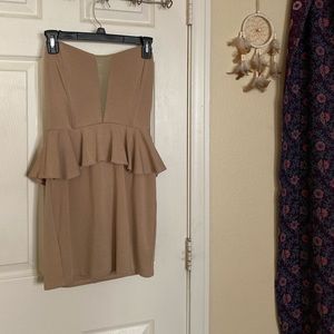 Beige/taupe fitted dress